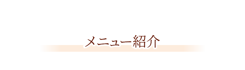 メニュー紹介
